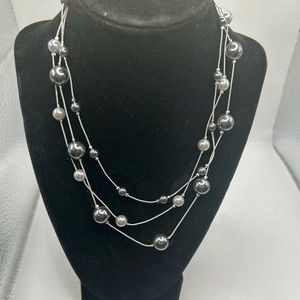 NWOT Gray Color faux pearl Necklace